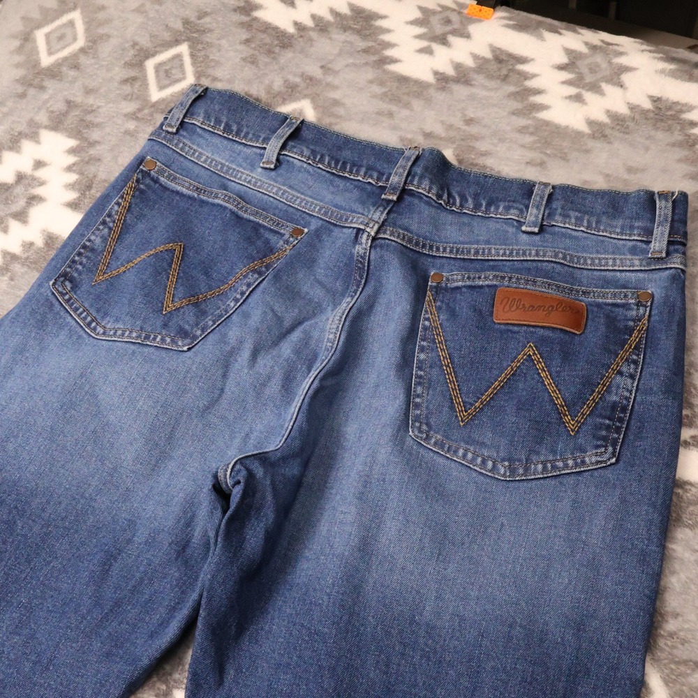 Wrangler Retro Slim Straight Jeans Blue Denim 36x36 112346897